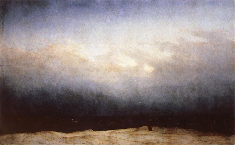 Caspar David Friedrich Munk on the beach